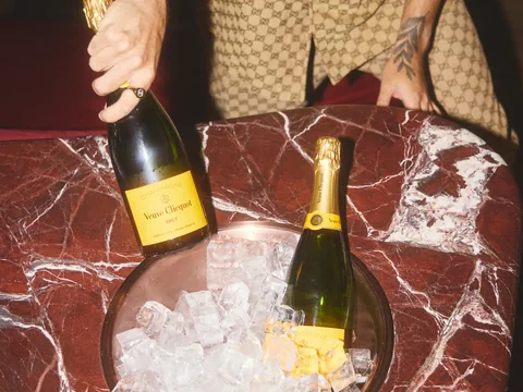 Champagne bottles presented over ice at Owner’s Office