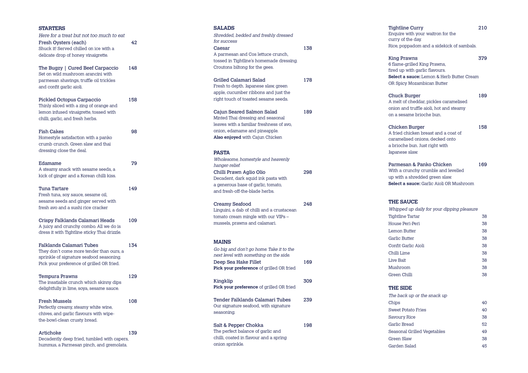 Menu page 1