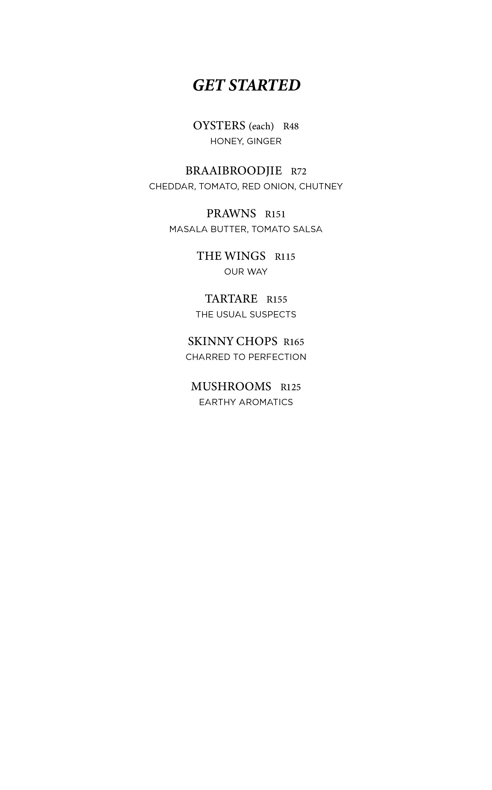 Menu page 1